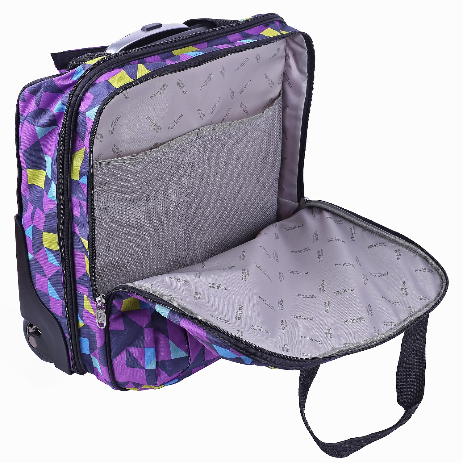 Чемодан на колесах для ручной клади POLAR П7094 "Фламинго"