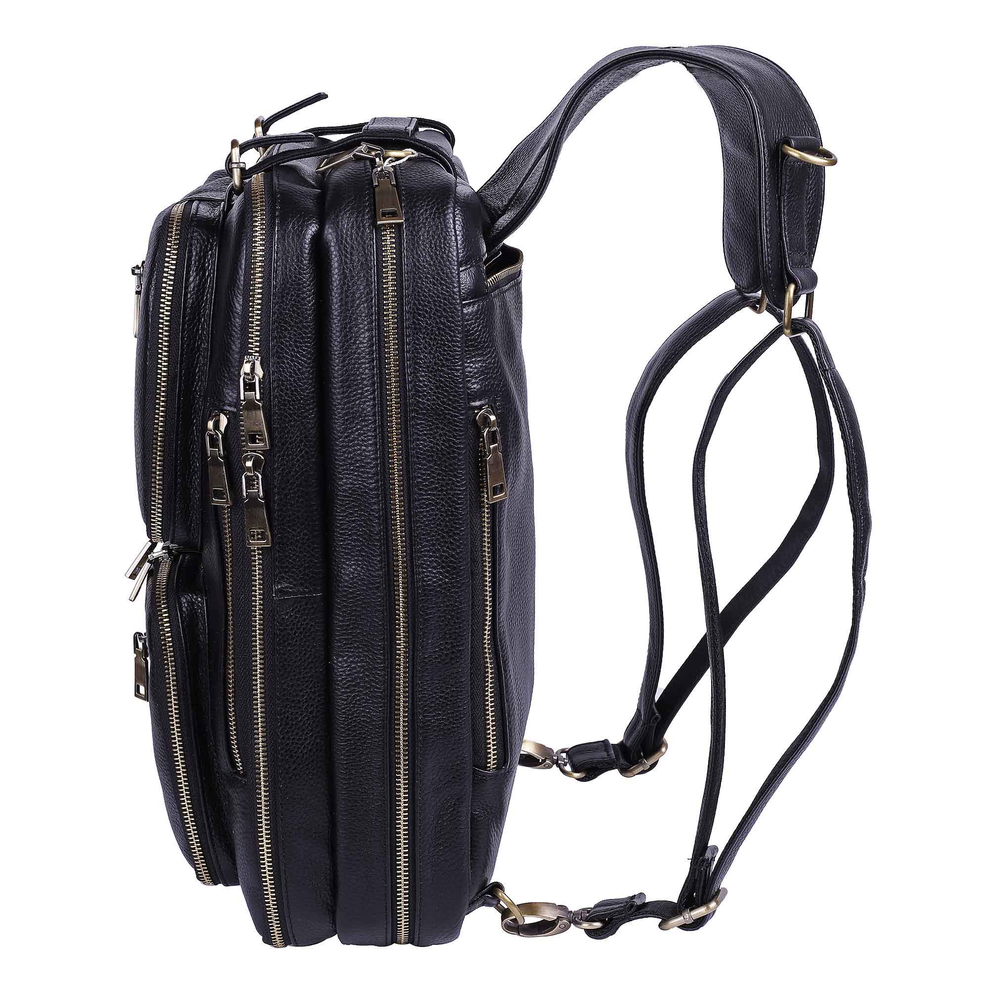 Сумка-рюкзак из натуральной кожи POLA 6031 Black