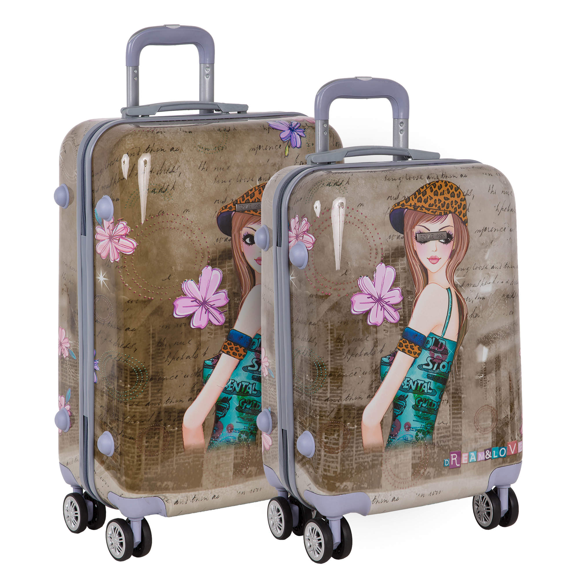 Комплект из 2х чемоданов POLAR РА053-2 "Девочка" (20", 24")