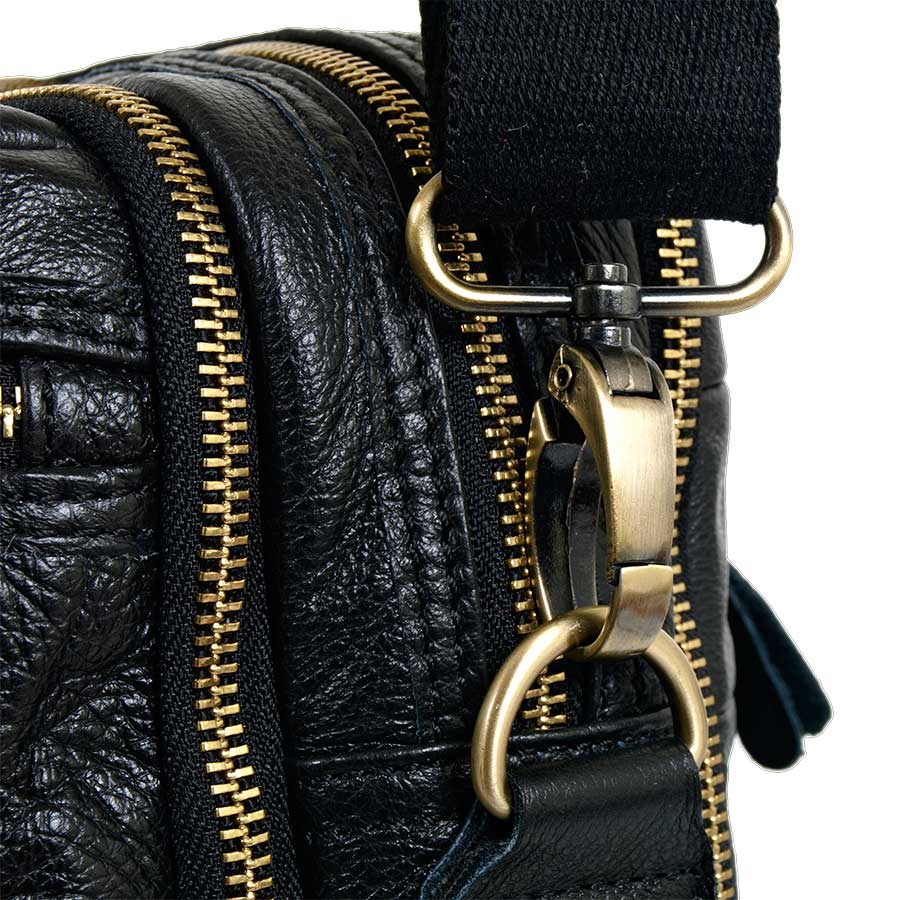 Мужская кожаная сумка для документов А4 и ноутбука POLA 0121 Black