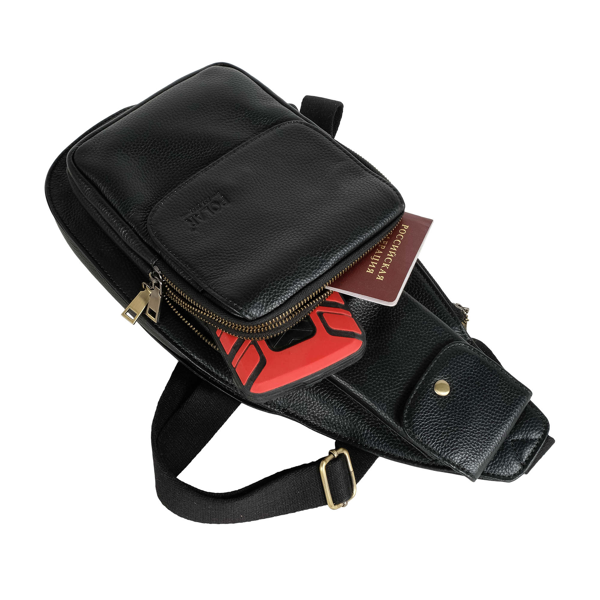 Мужская кожаная сумка POLAR 23176 Black