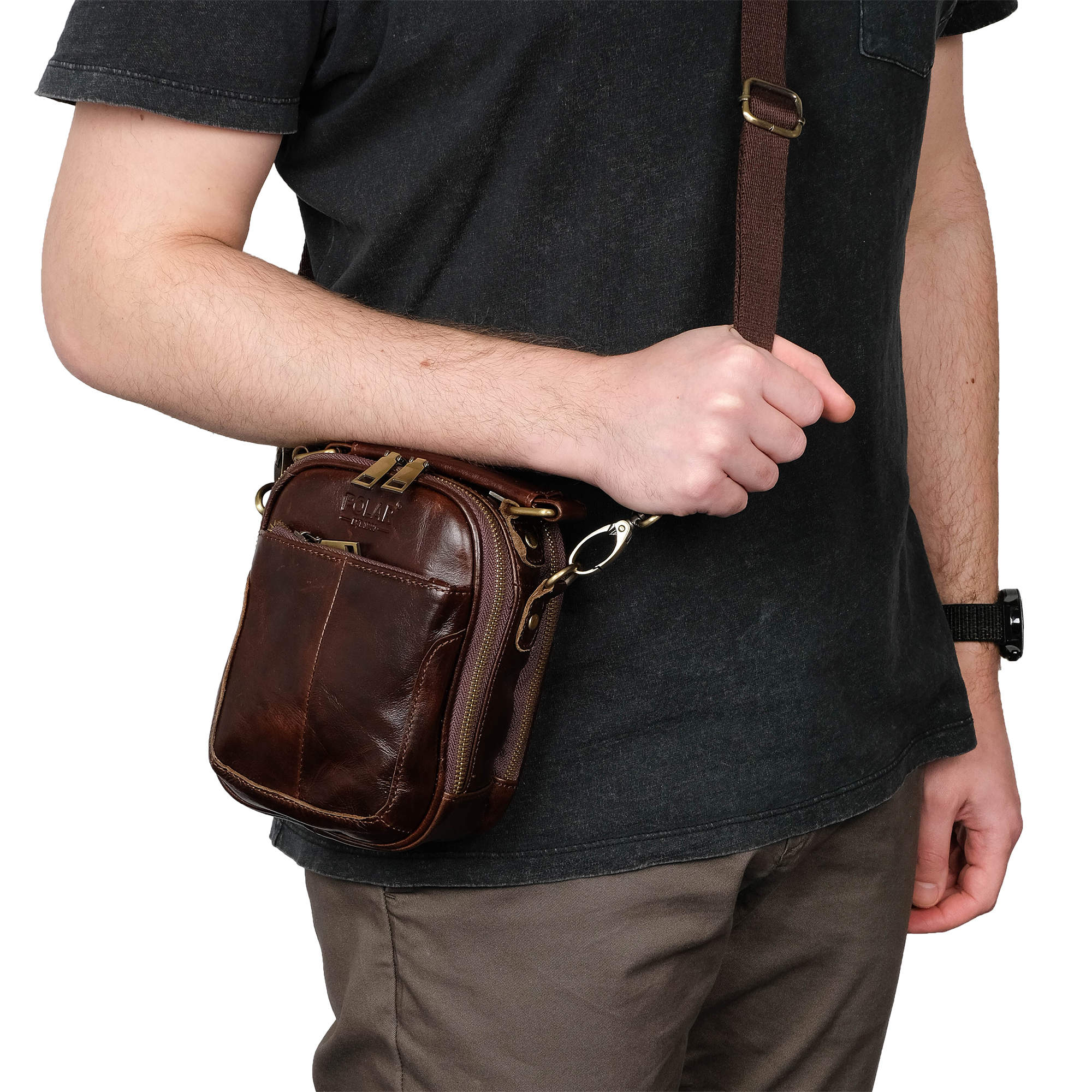 Мужская кожаная сумка POLAR 24021 Brown