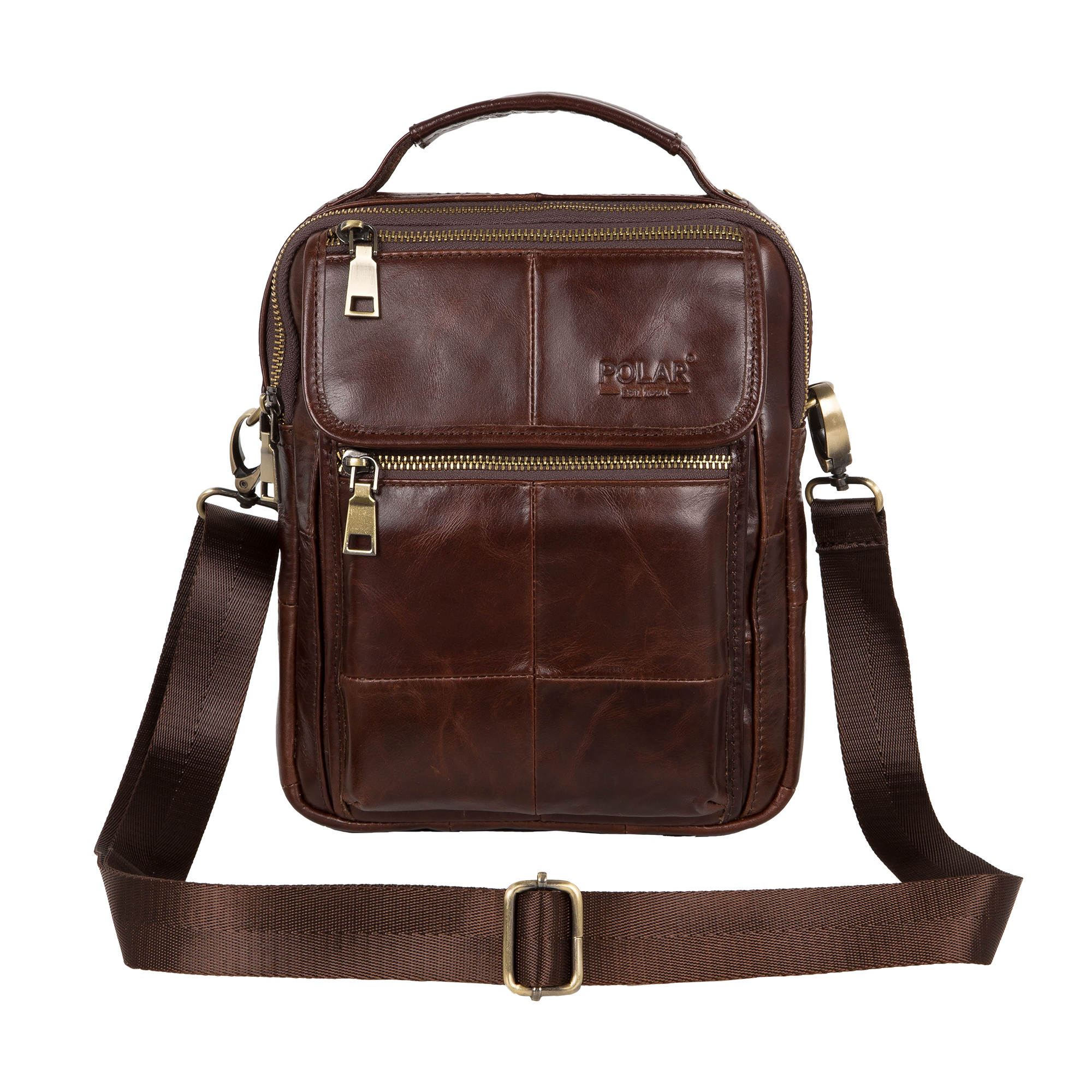 Мужская кожаная сумка POLAR 812166-9 Brown