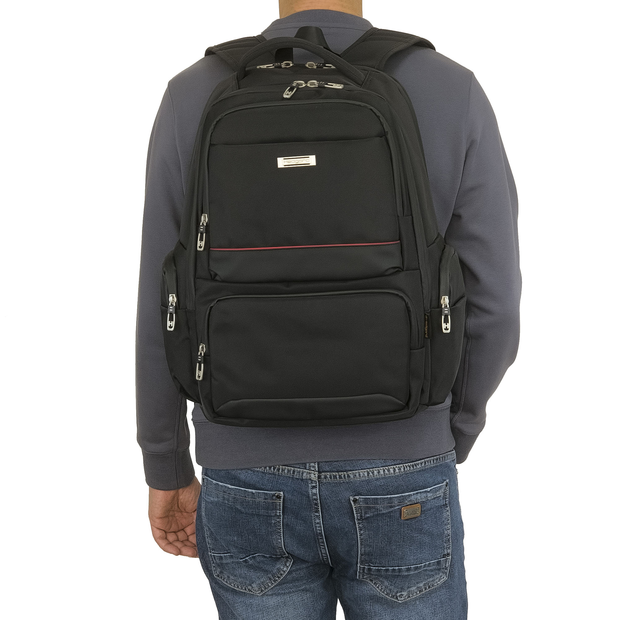 Городской рюкзак с тремя отделениями  Hedgard 0011 Black