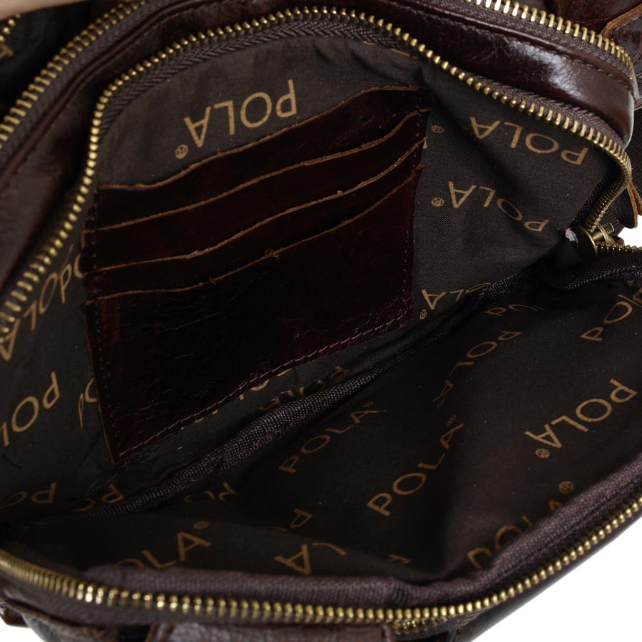 Кожаная сумка на пояс POLAR 21587 Coffee