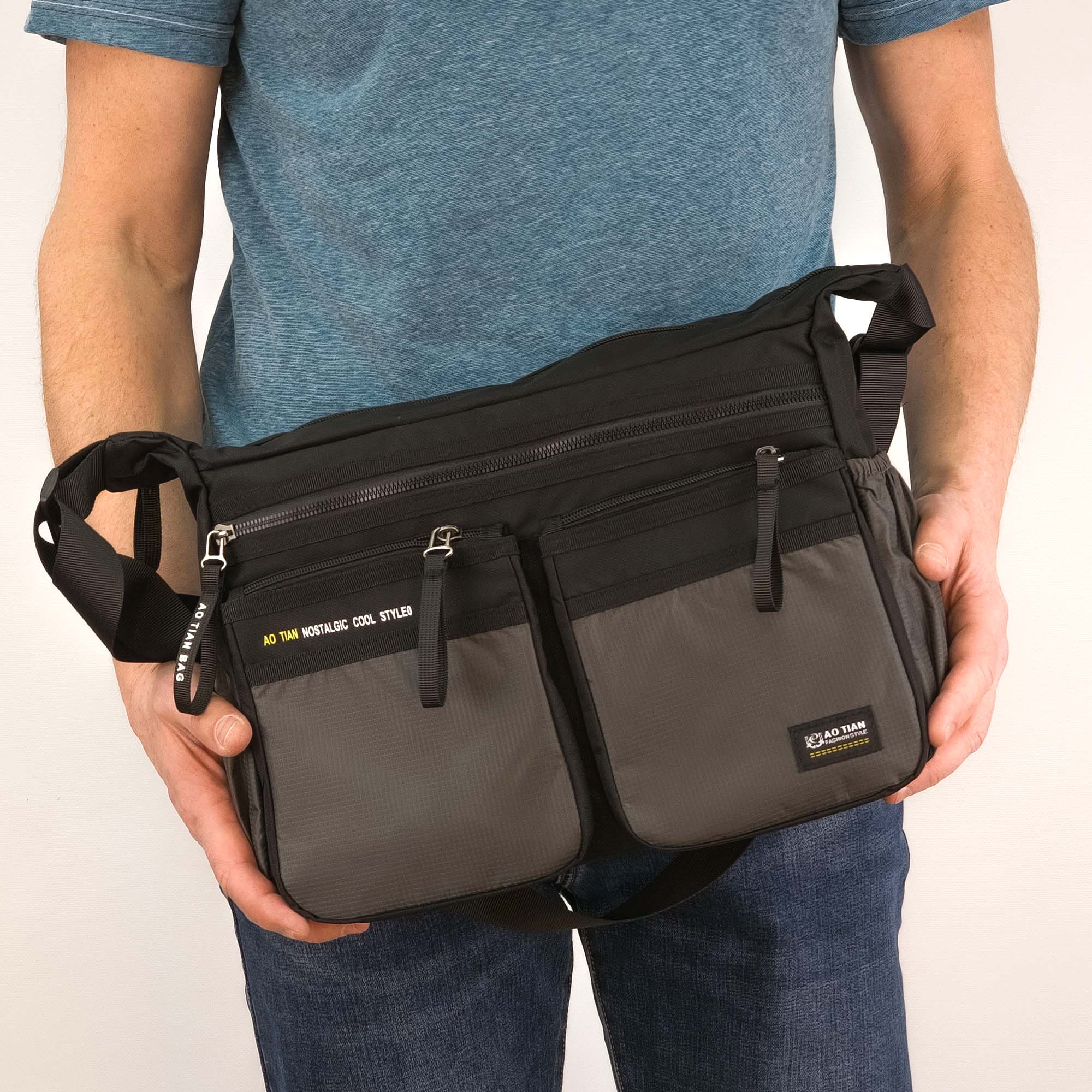 Сумка на плечо унисекс AOTIAN 8644 Grey