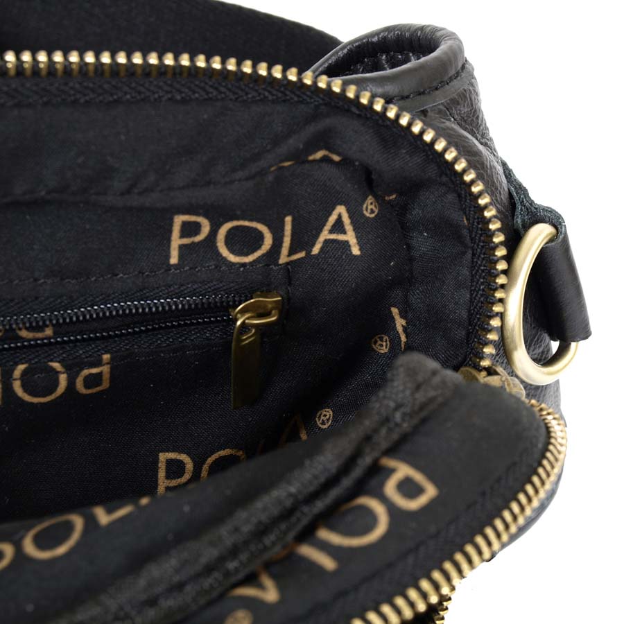 Кожаная сумка на пояс POLAR 21587 Black