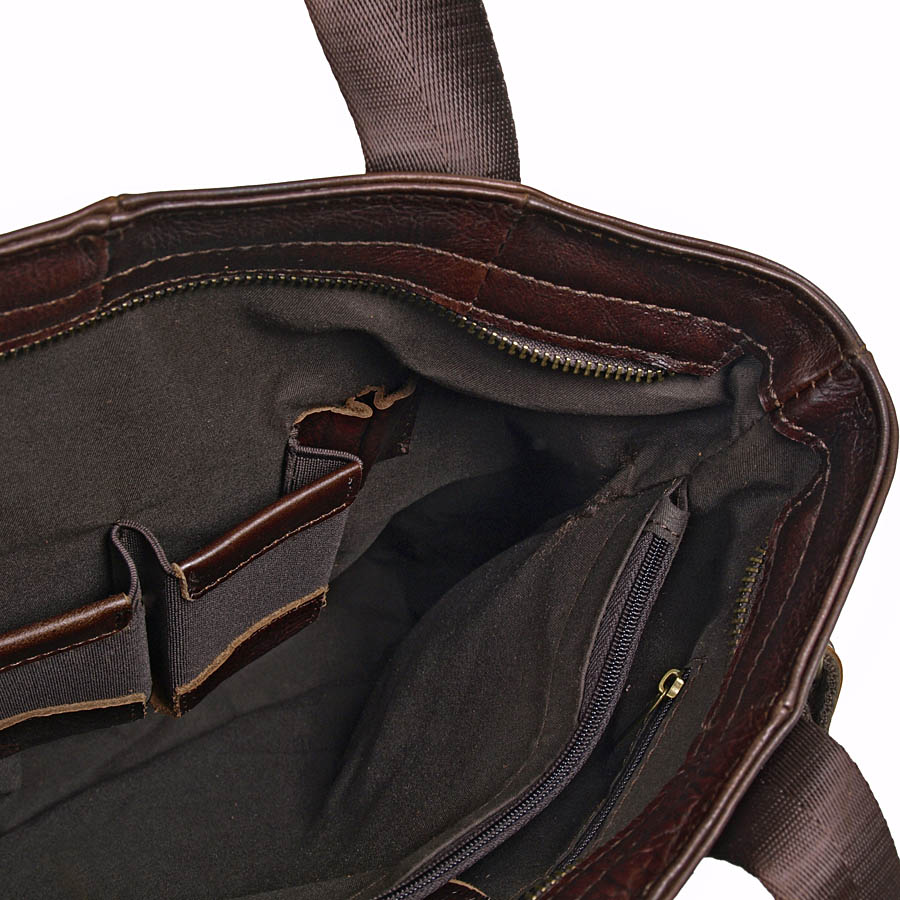 Вертикальная кожаная сумка POLA 0107 Coffee