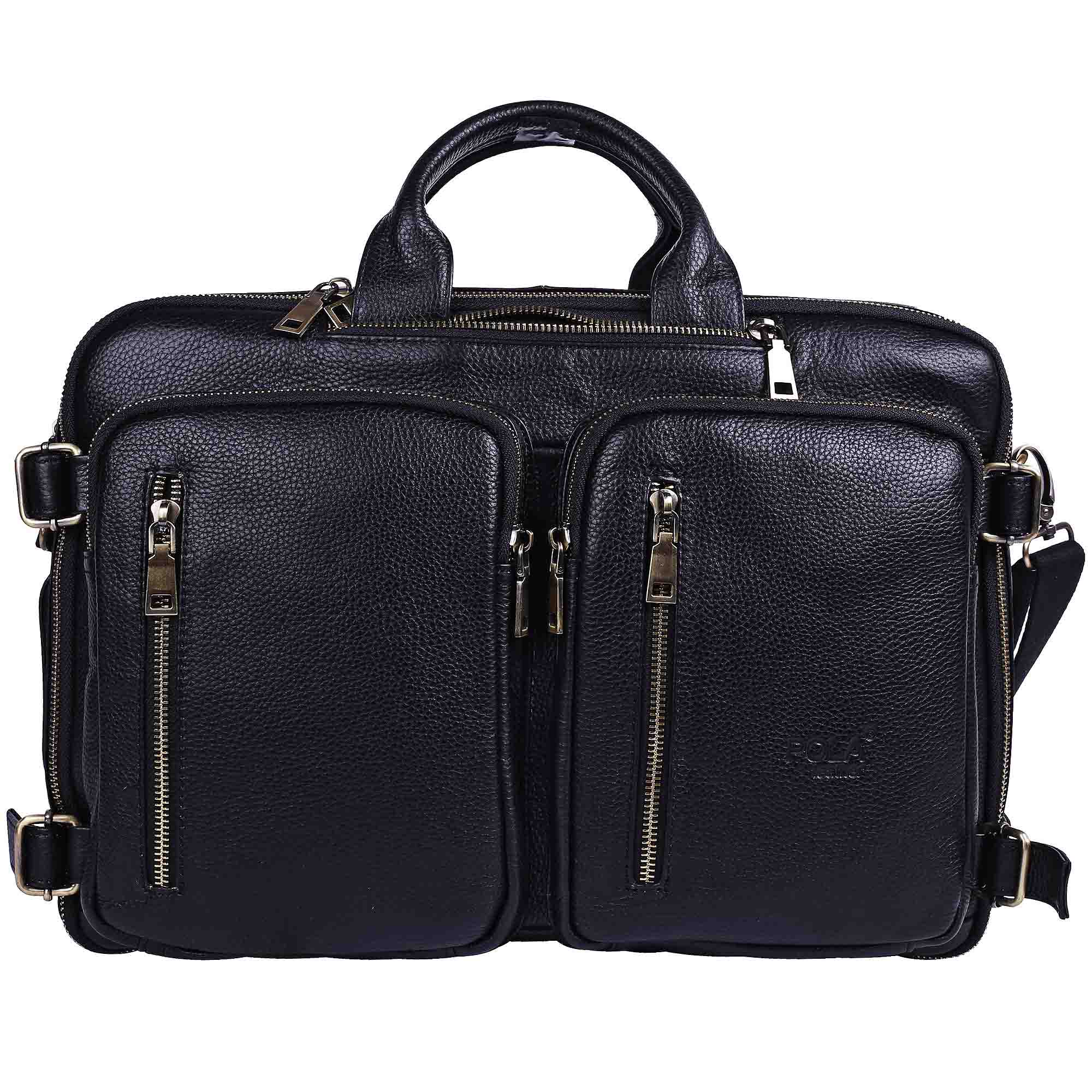 Сумка-рюкзак из натуральной кожи POLA 6031 Black